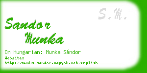 sandor munka business card